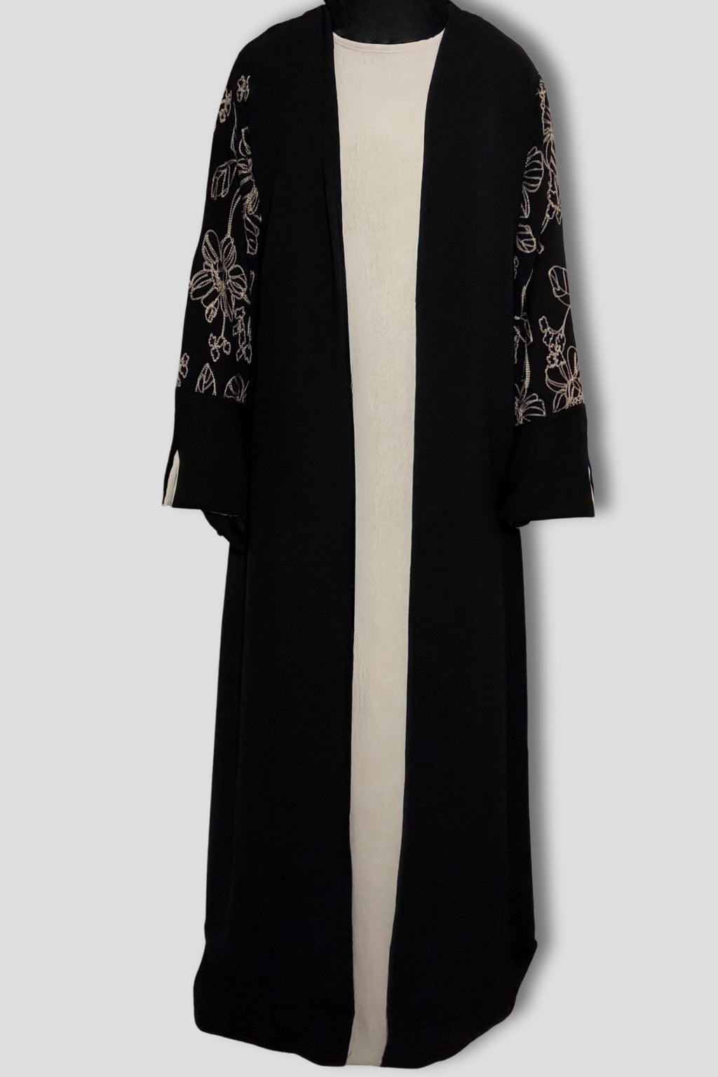 Le Kimono Fleuri et son Abaya - Noir