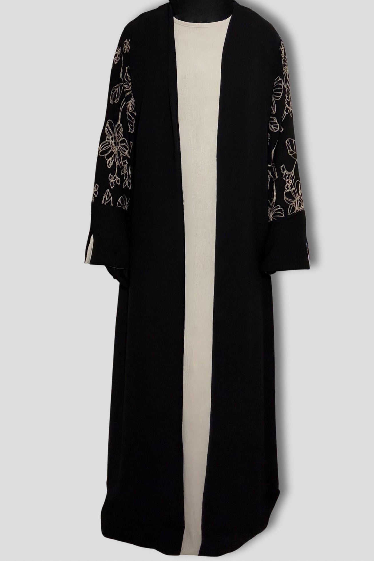 Le Kimono Fleuri et son Abaya - Noir