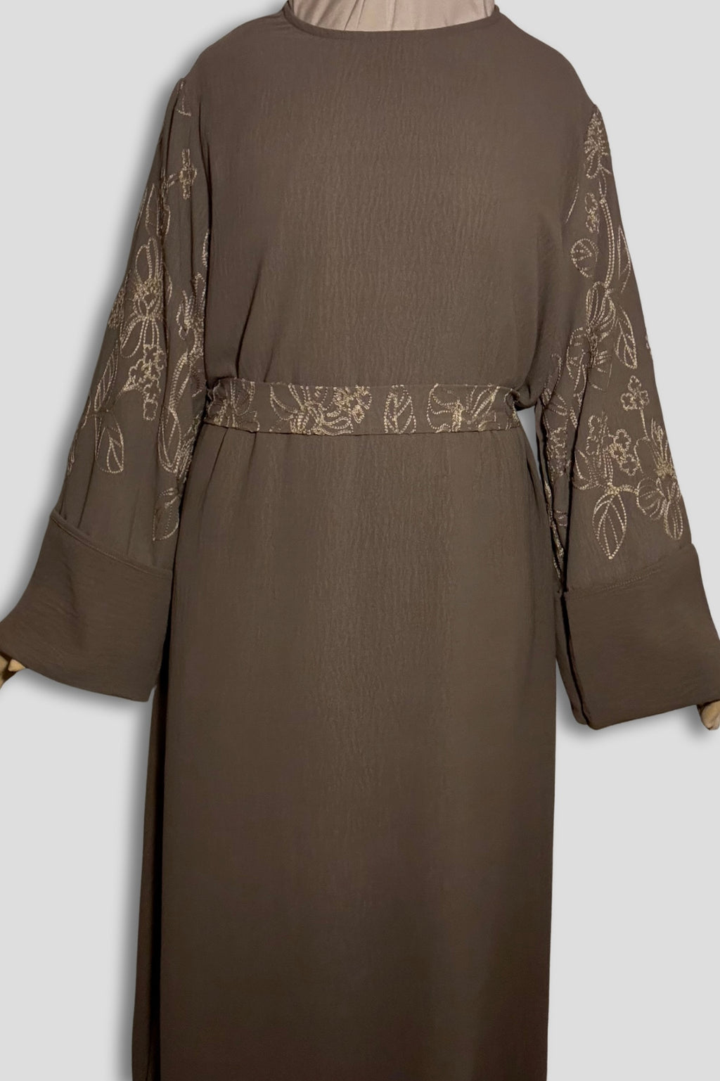 L’Abaya Brodée - Taupe