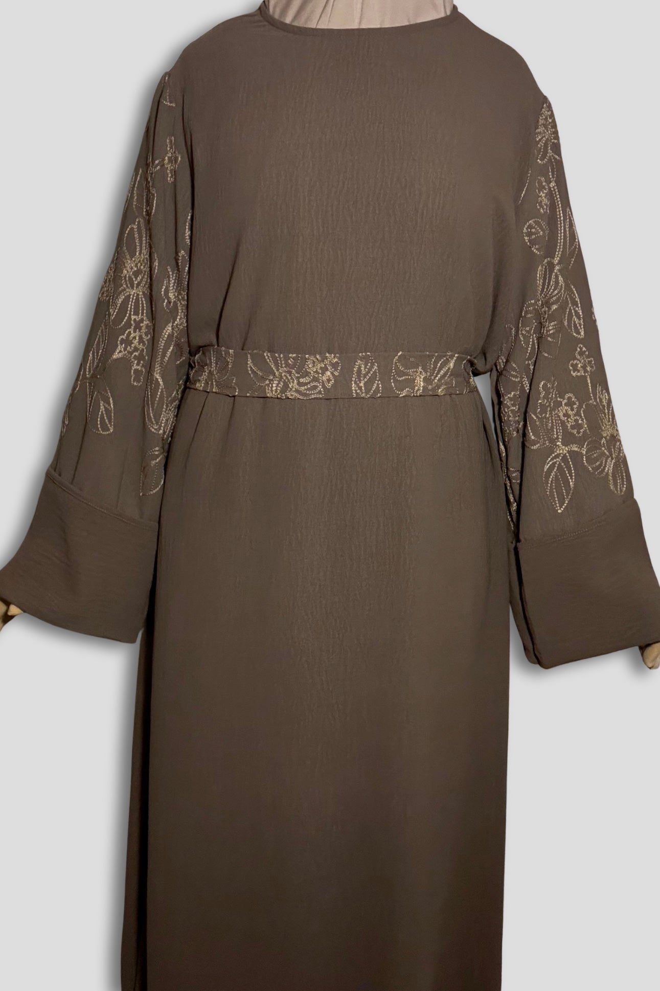 L’Abaya Brodée - Taupe