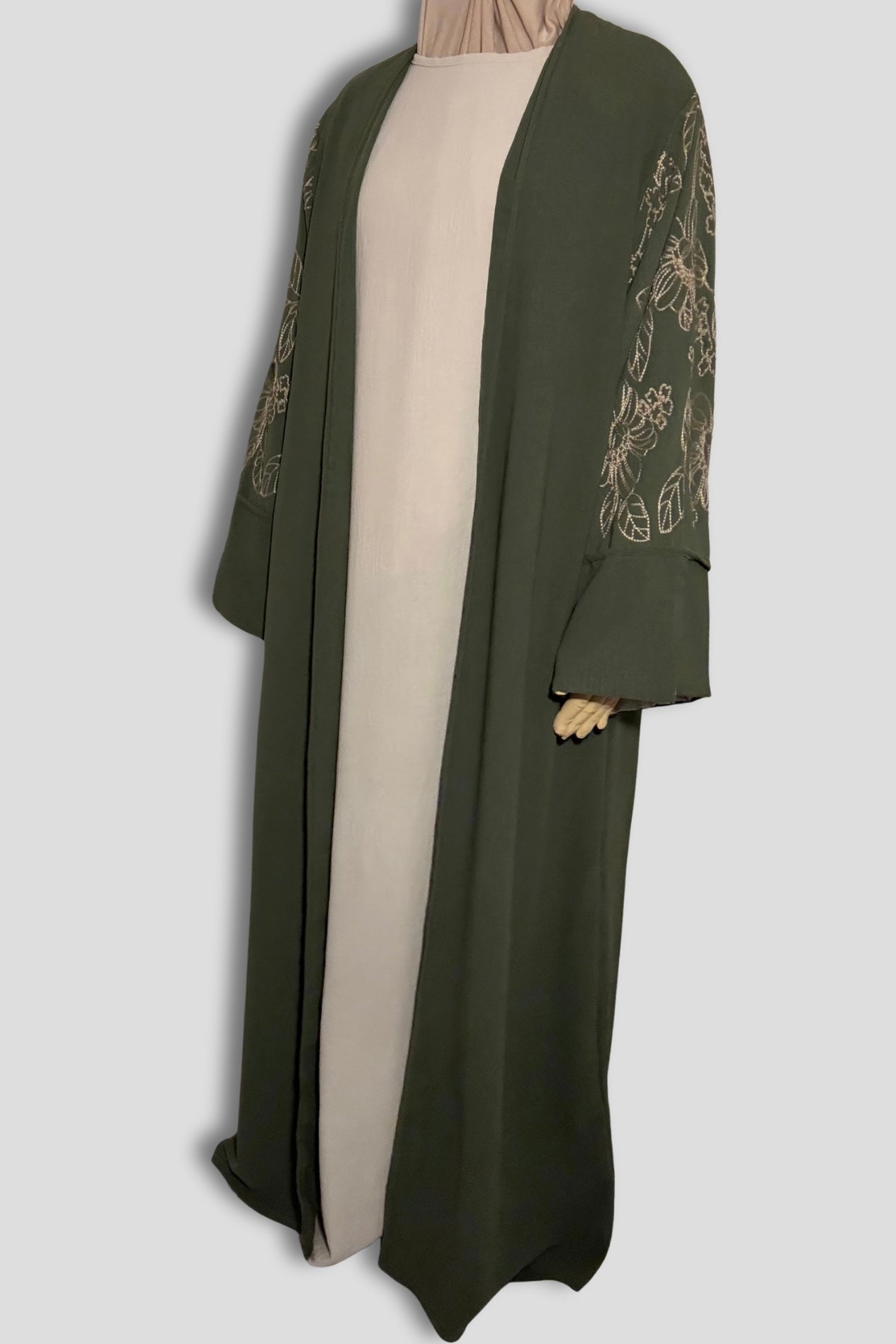 Le Kimono Fleuri et son Abaya - Vert
