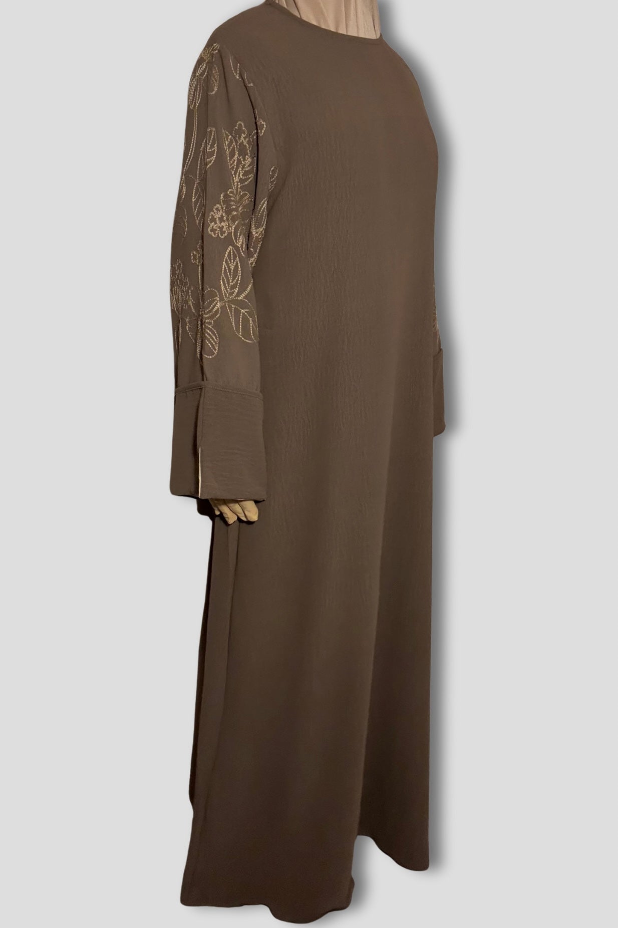 L’Abaya Brodée - Taupe