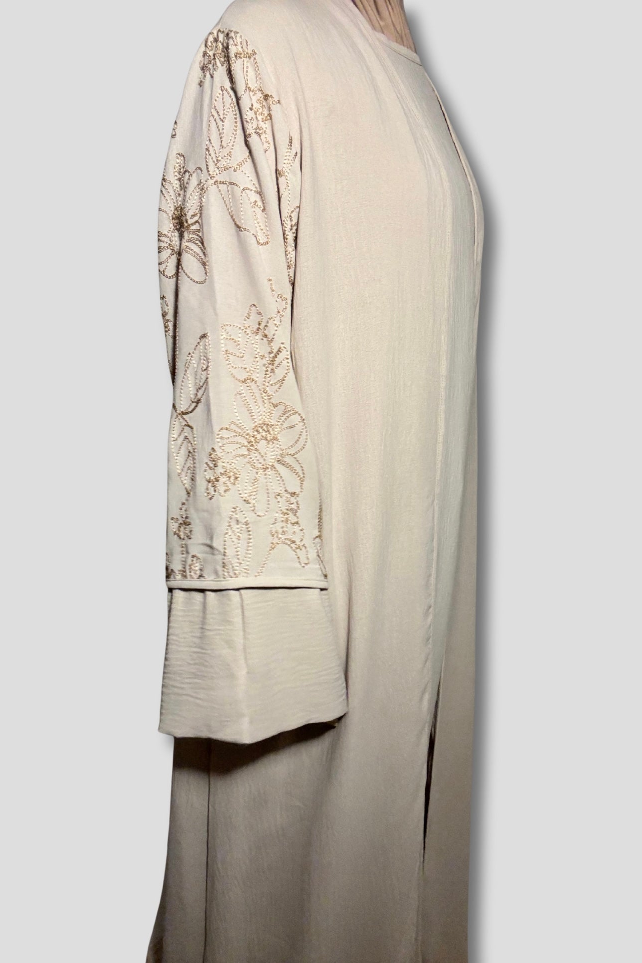 Le Kimono Fleuri et son Abaya - Crème