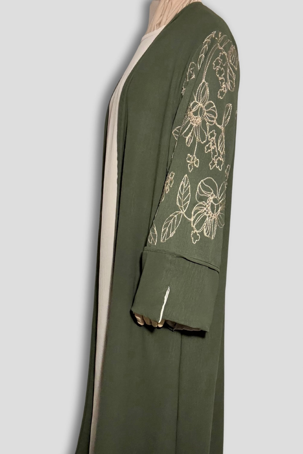Le Kimono Fleuri et son Abaya - Vert